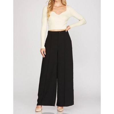 Women's Woven Wide Pants - SHE + SKY