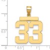 Black Bow Jewelry 14k Yellow Gold, Athletic Collection, Large Polished Number 33 Pendant - 3 of 4