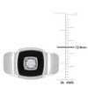 EVERLY JEWELRY | Sterling Silver 2 1/3 CT TGW Square Black Onyx and 1/6 CT TW Diamond Men's Ring - 3 of 4