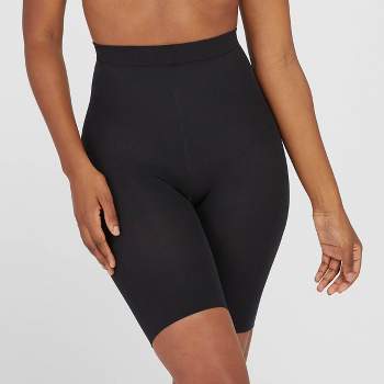 Spanx Shorts Shaping Satin Booty Lifting Mid Thigh Short Very Black (99990)