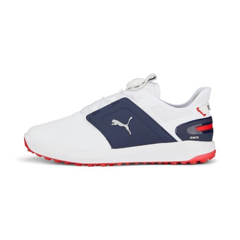 Puma Men s Ignite Elevate Disc Spikeless Golf Shoes White navy Target