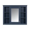 Bathroom Mirror Cabinet, Modern Bathroom Wall Cabinet Storage Organizer With Mirrors Door, 6 Open Shelves, Above Toilet Storage Cabinet - 3 of 4
