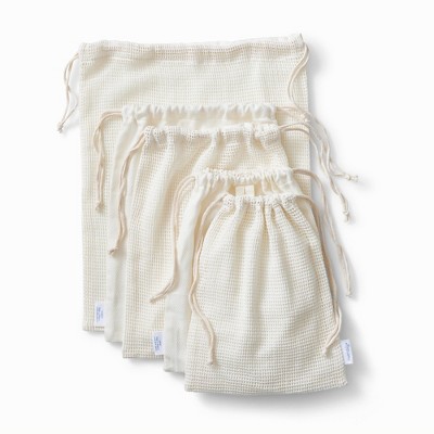 Esembly Produce Saverss - 5-Pack Washable Organic Cotton Bags for Grocery Shopping, Fruits & Vegetables