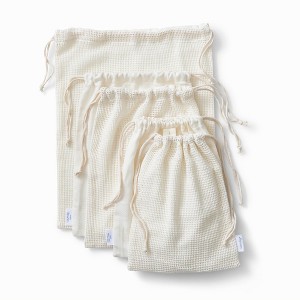Esembly Produce Saverss - 5-Pack Washable Organic Cotton Bags for Grocery Shopping, Fruits & Vegetables - 1 of 1