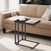 C Shaped End Table TV Tray End Table, C Shaped TV Tray With Metal Frame Rolling Casters TV Tables For Living Room For Eating Bed Table Tray - 2 of 4