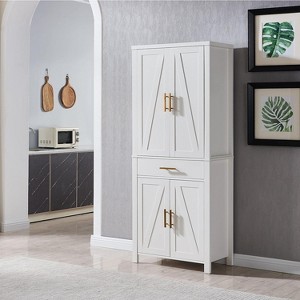 Kings Brand Furniture - 72" Freestanding Kitchen Pantry Storage Cabinet Cupboard with Doors Adjustable Shelves & Drawer - 1 of 4