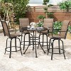 VisioGear Patio Counter and Bar Stools, 2 Pieces Bar Stools, Height Top Patio Barstools 360° Swivel, Brown, 25.2"*25.2"*48.6" - 4 of 4