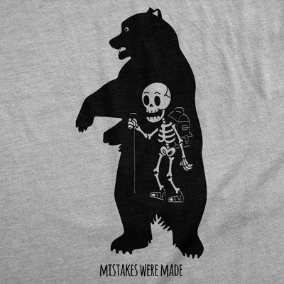Мужские футболки Crazy Dog T-Shirts, Inc. Mens Funny T Shirts Mistakes Were Made Sarcastic Bear Attack Tee For Men - Crazy Dog Men's T Shirt For Campers Light Grey S — фото 2
