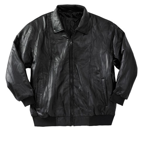 Kingsize Men's Big & Tall Embossed Leather Bomber Jacket - Big - 7xl, Black  : Target