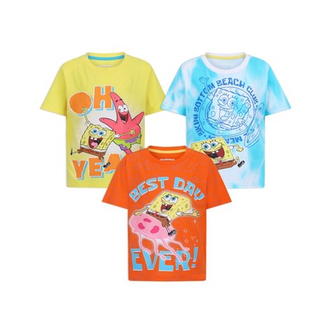 SpongeBob Nickelodeon Spongebob Squarepants Boys 3 Pack T-Shirts for Big Kids
