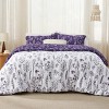 Bedsure | 2/3 Pcs Floral Printed Reversible Sage Green Comforter Set Queen Size Soft Designed Plants Pattern Bedding Set - 2 of 4