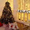 Pre-Lit 6 Feet Christmas Garland with 20 LED Lights, Silver and White Lighted Xmas Garland with Balls, Snowflake, Ribbon Bow - 4 of 4