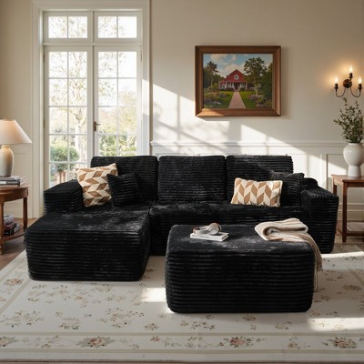XIZZI Modular Sectional Sofa Couch, L/U-Shape Upholstered Couch, Modern Minimalist Couches for Living Room, Free Combination Deep Seat Corner Couch