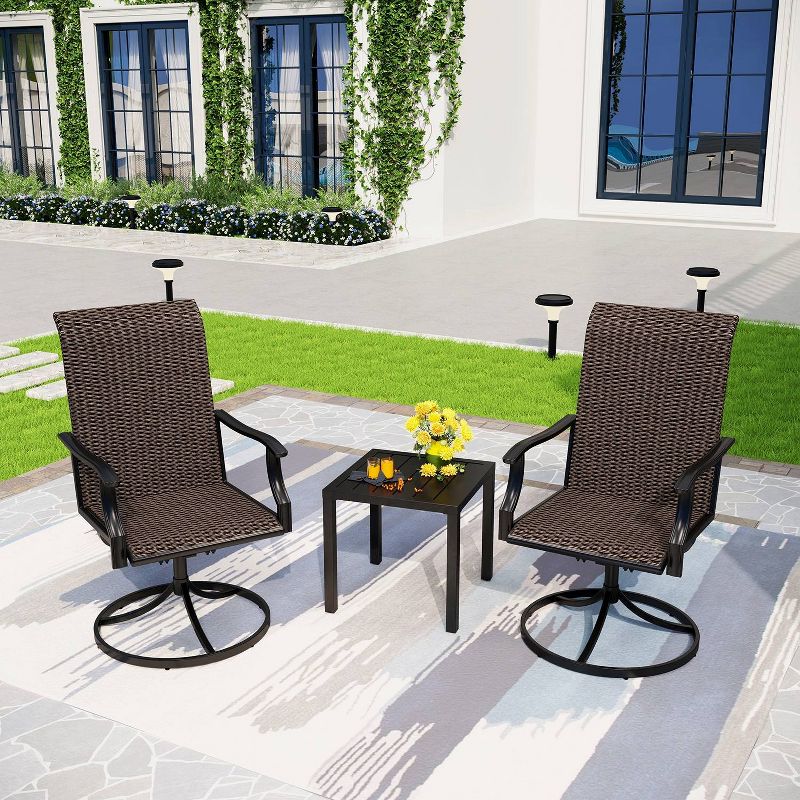Patio Conversation Set with 360 Wicker Swivel Chairs &#38; Coffee Table - Captiva, 1 of 7
