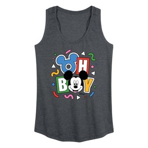Women's - Disney - Mickey Oh Boy 90s Graphic Racerback Tank - 1 of 4