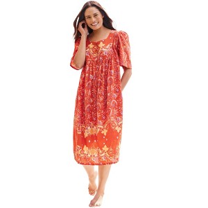Only Necessities Plus Size Mixed Print Short Lounger - 1 of 4