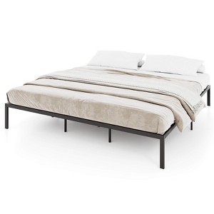 Safstar King Size Metal Bed Frame  Heavy Duty Support Slats Mattress Foundation - 1 of 4