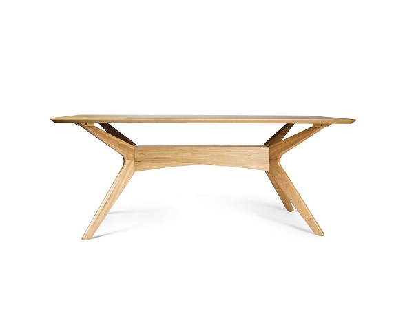 Clemen Modern Oak Veneer Top Dining Table - Oak - Aeon