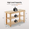 FURNIinspireUtility Storage Shelves 3-Tier Bamboo Shoe Rack Bench, Storage Organize For Entryway Living Room Balcony, Wood Color, 11.3"*27.7"*17.8" - 3 of 4