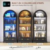 Fredees Display Cabinet with Glass Doors, 72" Tall Arched Curio Cabinet with Human Sensor Lights for Collectibles, Living Room, and Office - 2 of 4