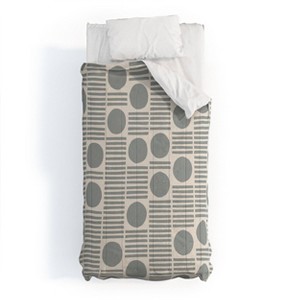 Deny Designs Alisa Galitsyna Simple Pattern Comforter and Pillow Sham Set White - 1 of 4