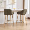 KWPZQEB Counter Height Bar Stools Set of 2, Modern Counter Stools with Backrest and Footrest, Upholstered Barstools for Kitchen Island - 4 of 4