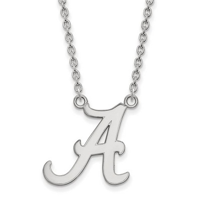 Black Bow Jewelry 10k White Gold Alabama Crimson Tide NCAA Necklace 18 Inch
