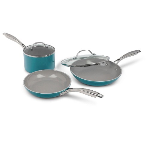Granitestone Blue 5 Piece Nonstick Cookware Set with Stay Cool Handles,  Oven & Dishwasher Safe