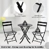 3-Piece Outdoor Bistro Set, Foldable Steel Table & 2 Chairs, Rust-Resistant Patio Café Set for Balcony, Porch, or Garden – 330lb Capacity - 2 of 4