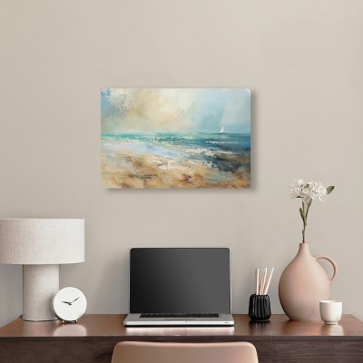Beyond The Shore Coastal Canvas Wall Art, 24" x 16", Gallery Wrapped