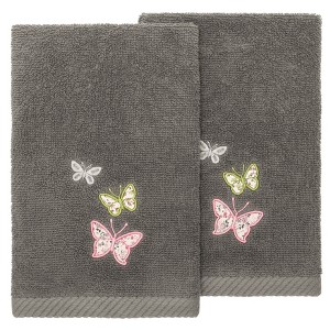 Linum Home Textiles 100% Turkish Cotton MARIPOSA Embellished Towel Set - 1 of 4