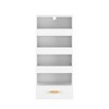 Kumasinova 4-Tier Freestanding Bookshelf,Storage Bookcase with 3 Sliding Drawers&1 Bottom Drawer,Book Shelf for Living Room,Bedroom,White - 4 of 4