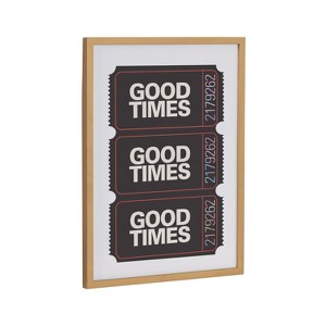 Kate & Laurel All Things Decor 12"x16" Gallery Preppy Retro Positive Quote Good Times Ticket Print by The Creative Bunch Studio Gold - 1 of 4