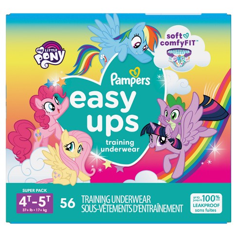 Pampers Easy Ups Girls' My Little Pony Disposable Training Underwear -  4t-5t - 56ct : Target