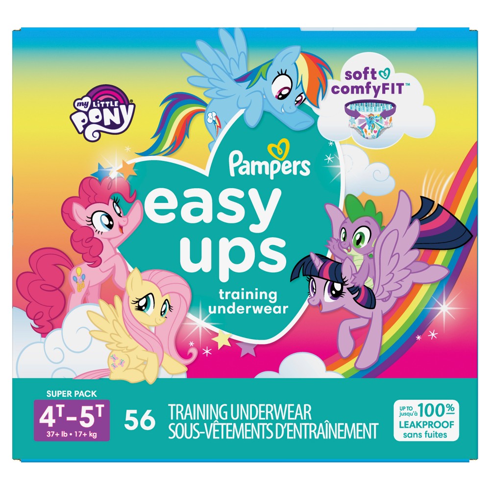 Pampers Easy Ups Training Underwear Girls, Size 7 5T-6T, 15 Count