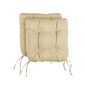 2pc 16" x 16" x 3" U-Shaped Outdoor Tufted Chair Cushions - Sorra Home - 1 of 3