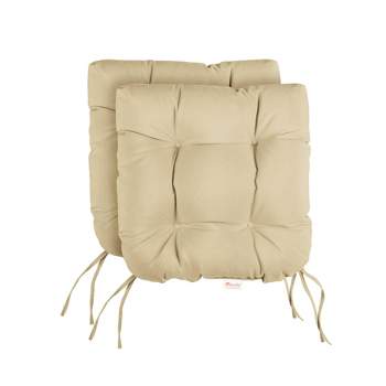 2pc 16" x 16" x 3" U-Shaped Outdoor Tufted Chair Cushions - Sorra Home