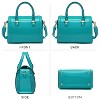 GenericShiny Patent Faux Leather Mini Barrel Body Satchel Handbag Shoulder Bag, Small, Blue-new - 2 of 4