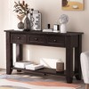NicBex 55.1''Console Table with 3 Drawers Contemporary Wooden Side Table with Bottom Shelf for Entryway,Living Room - 2 of 4