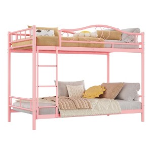 COZONY Twin Over Twin Bunk Bed, Heavy Duty Metal Frame Full Length Guardrails 400 LBS Capacity - 1 of 4