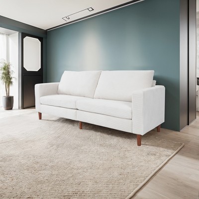 DOMETOUR Modern Corduroy Couches for Living Room, Comfy Upholstered Loveseat