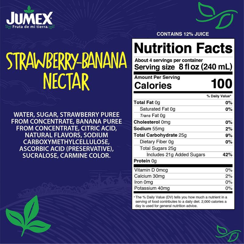 Jumex Strawberry Banana Nectar - 32.4 fl oz Carton, 3 of 4