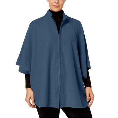 Anne Klein Womens Zip Front Cape Jacket