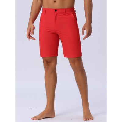 INSPIRE CHIC Men's Summer Casual Lightweight Flat Front Slim Fit Board Shorts Red 38 — фото 2
