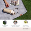 Twine Picnic Blanket - Waterproof Outdoor Blanket with Leather Carrying Straps and Picnic Stakes - Navy/White Striped 6pc Set of 1 - 2 of 4