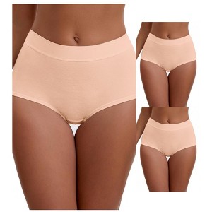 INSPIRE CHIC Women's High Waist Tummy Control Elastic Waistband Comfortable Brief 3 Packs - 1 of 4