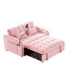NicBex Modern 3-Length Velvet Convertible Sofa Bed Foldable Pull-Out Couch with Adjustable Back Swivel Phone Stand & Ashtray Easy Assembly - 2 of 4