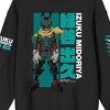 My Hero Academia Dark Deku Kanji Crew Neck Long Sleeve Black Adult Sweatshirt - 2 of 4