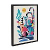 Kate and Laurel Sylvie Mid Century Modern Lemur Framed Canvas by Rachel Lee of My Dream Wall, 18x24, Black - 2 of 4