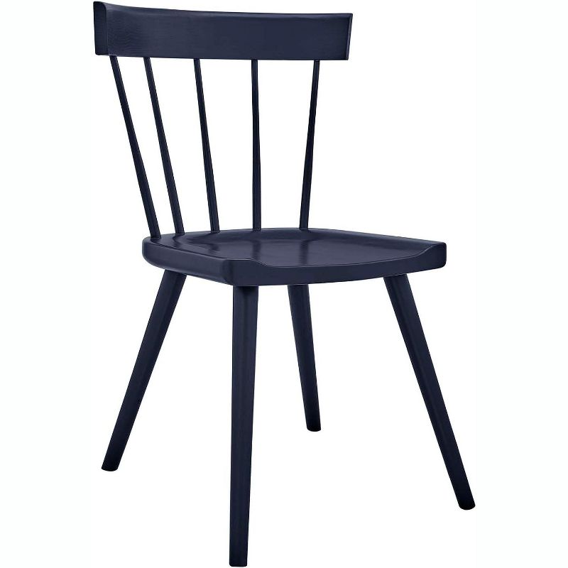 Modway Sutter Modern Farmhouse Wood Dining Chair in Midnight Blue 21 x 21.5 x 32.5, 1 of 2
